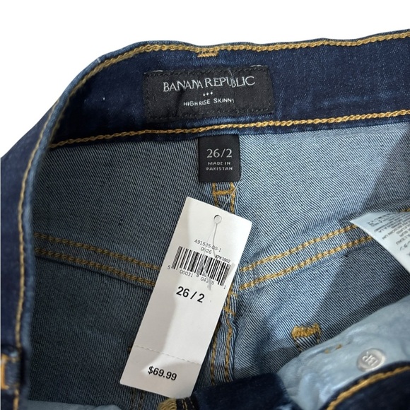 NEW! Banana Republic High Rise Skinny Dark Wash Size 26/2 - Picture 5 of 12